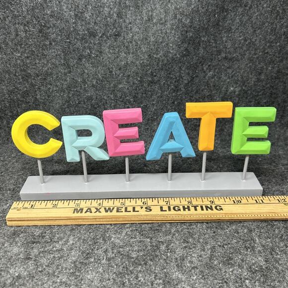 CREATE Desk Décor 3D Sign Colorful Letters Inspirational Art - Picture 1 of 5